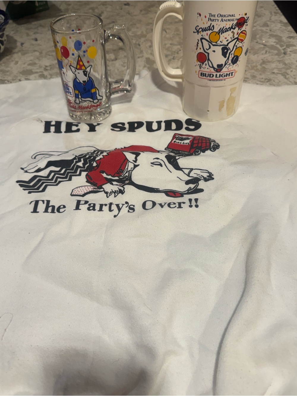 Spuds Mackenzie Party T-Shirt White spuds lot